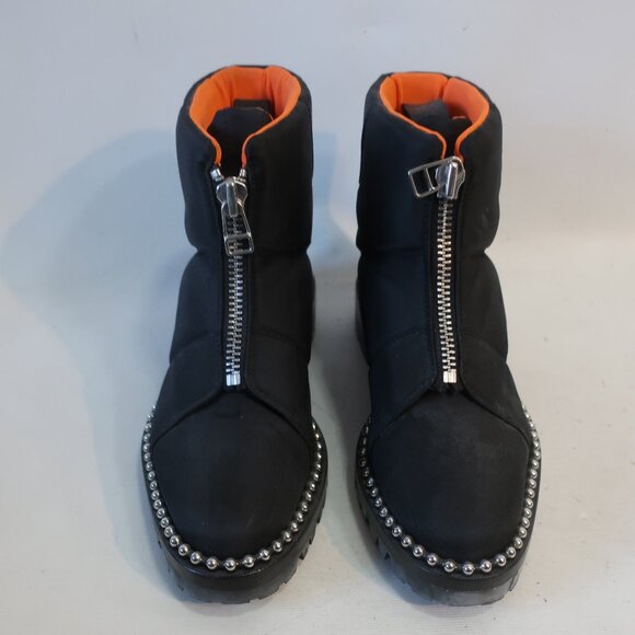 Womens Alexander Wang Cooper Black Orange Quilted Beaded Trim Bootie 39 US/8.5 - Picture 7 of 16